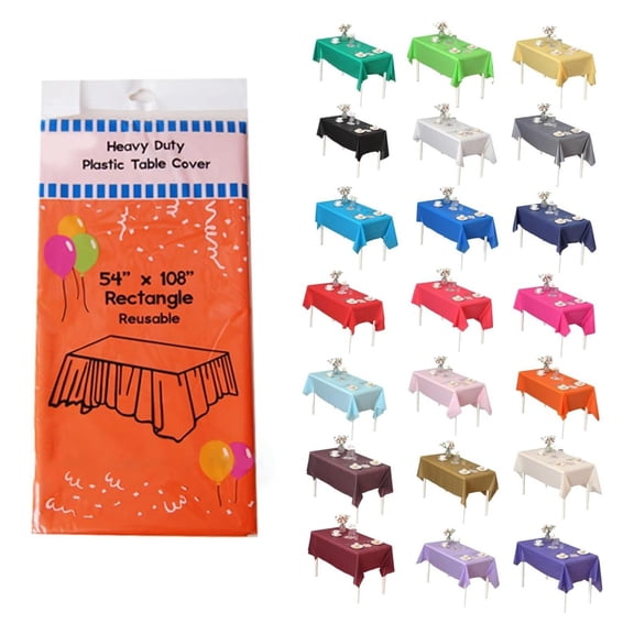 YOSITiuu 24 Pack 54" X 108" Orange Rectangle Heavy Duty Plastic Table Covers Tablecloth (Reusable) (Rectangle 54" x 108", Orange)
