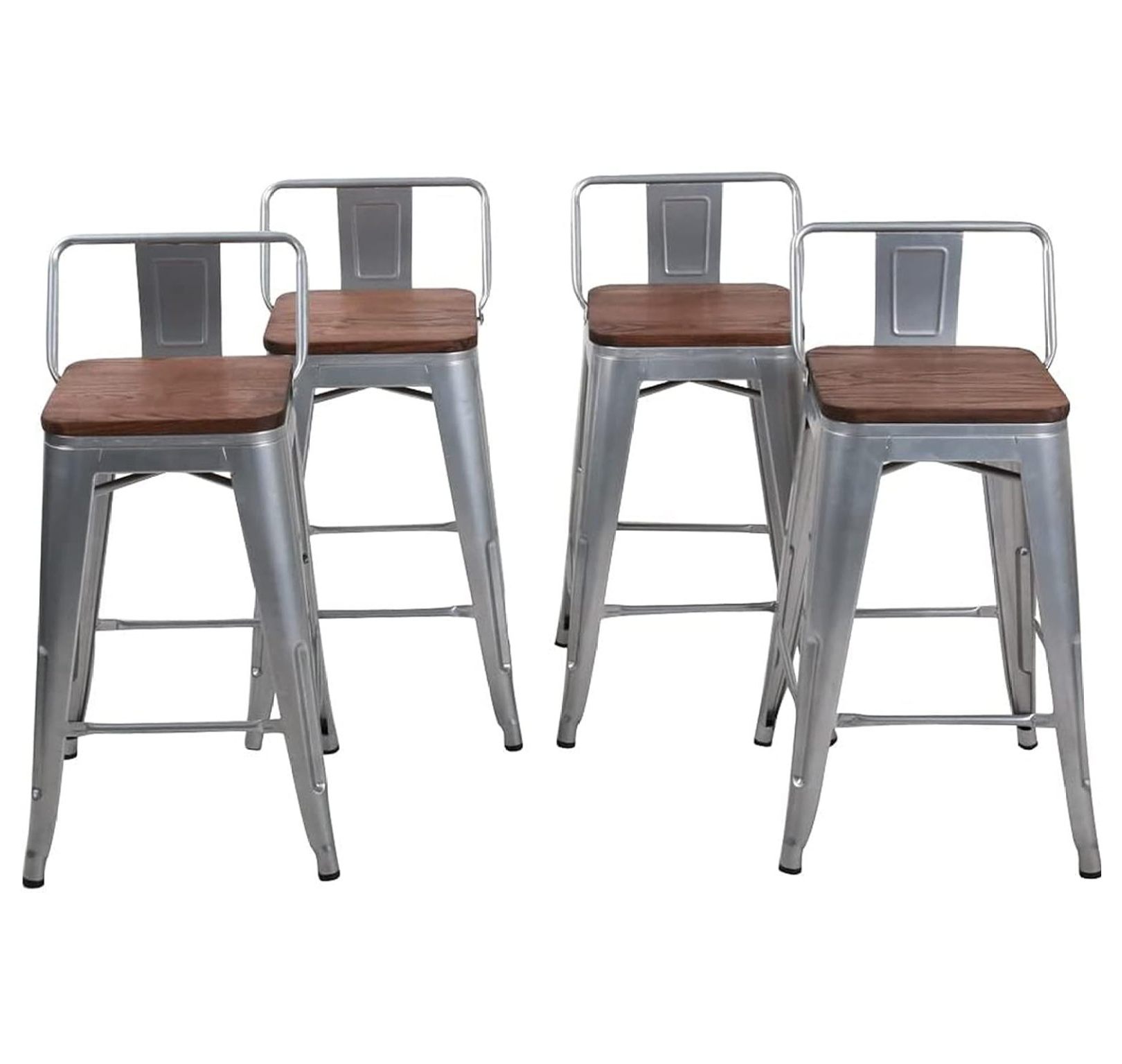 YOSITiuu 26 Inch Bar Stools Counter Height Bar Stools Industrial Metal ...