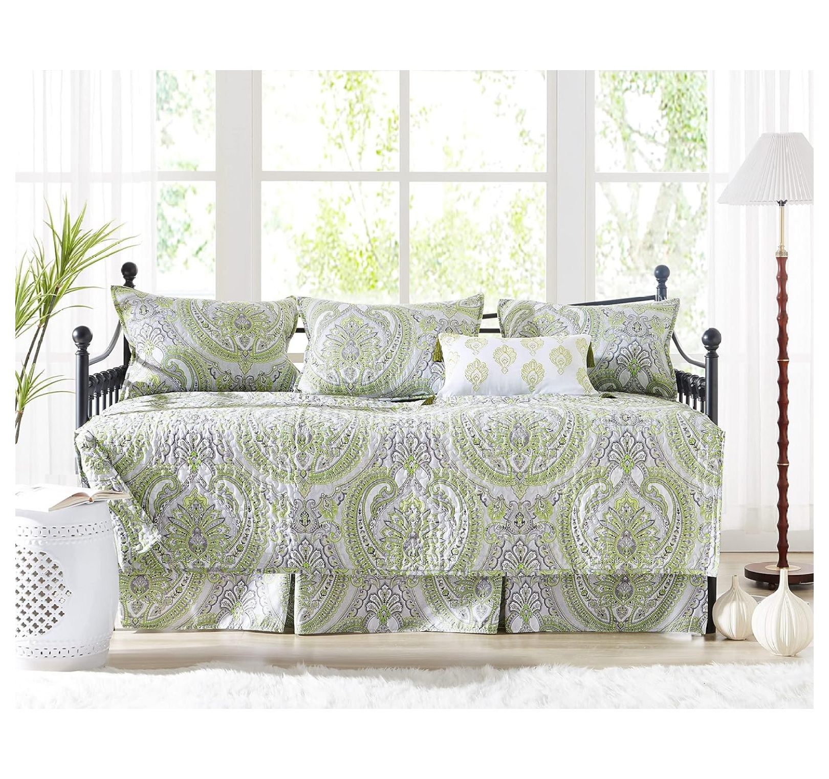 YOSITiuu 6Piece Quilted daybed Cover Set Lightweight Includes Paisley