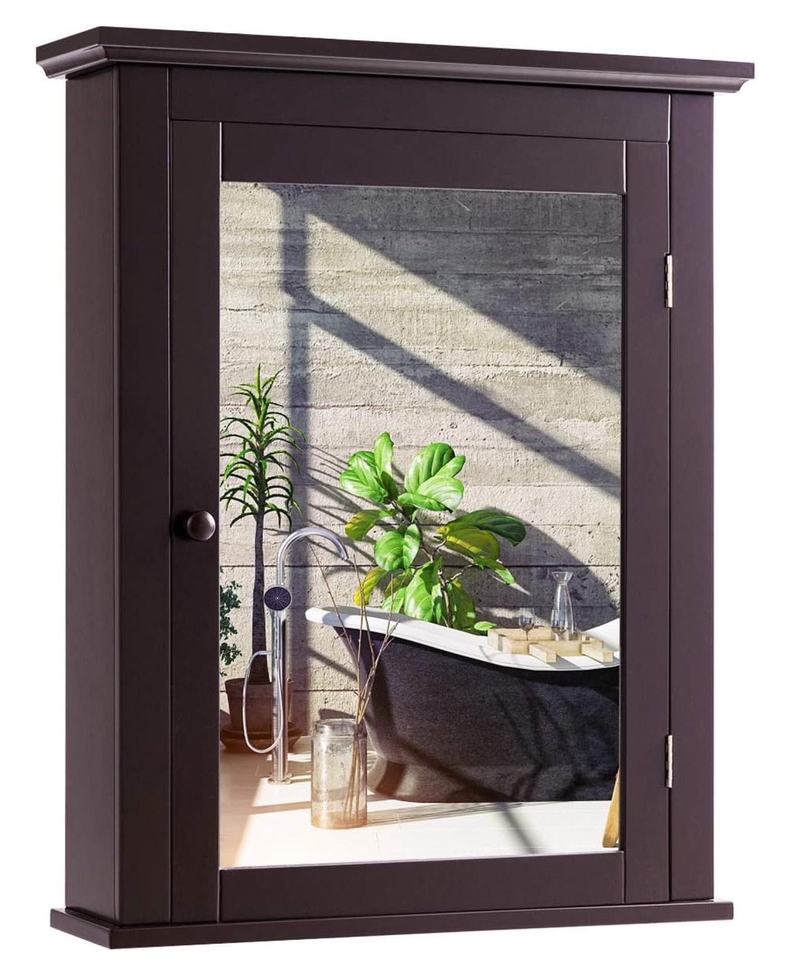 YOSITiuu Bathroom Mirror Cabinet, Wall Mounted Storage Cabinet with ...