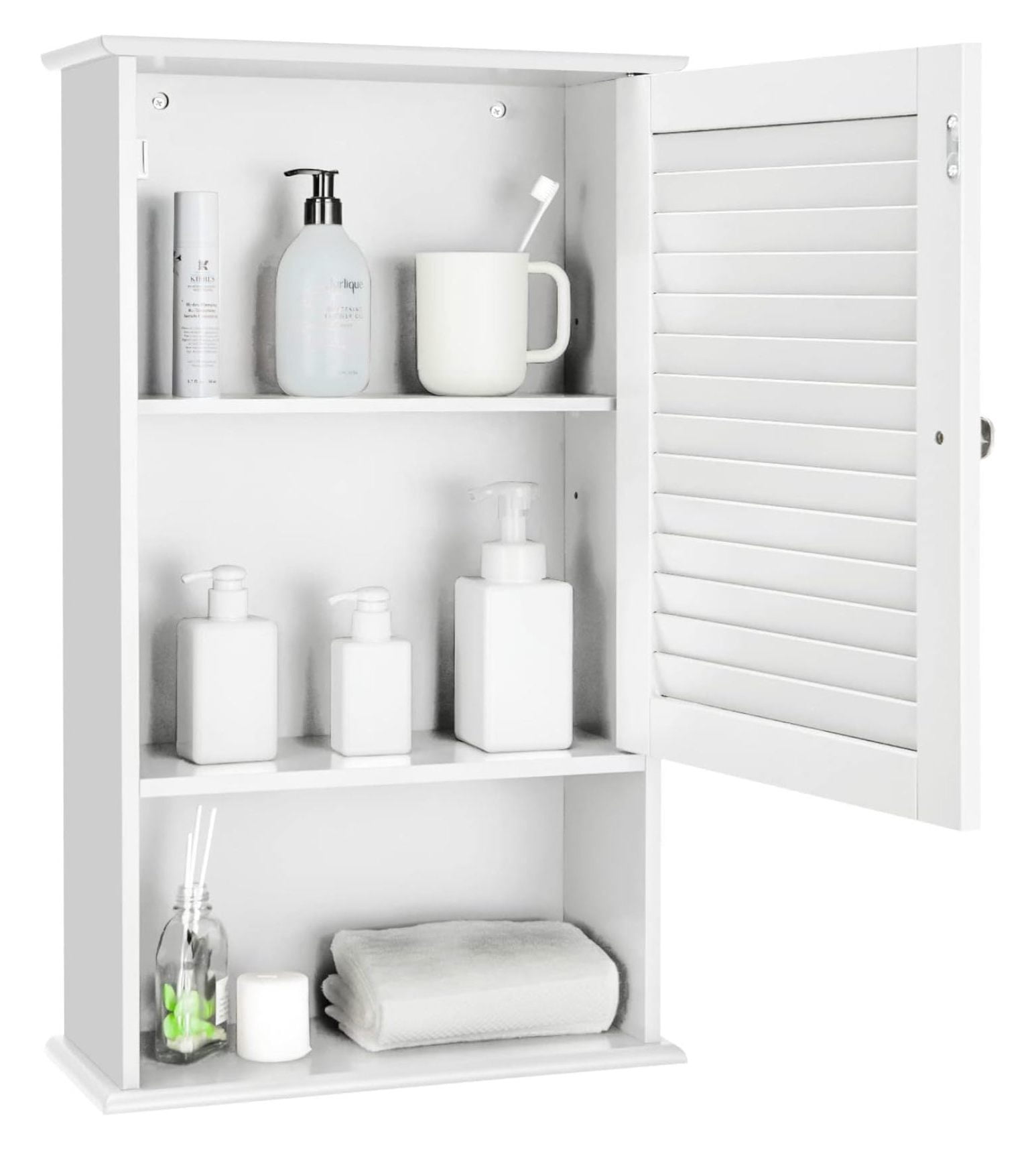 YOSITiuu Bathroom Wall Cabinet, Large Capacity Storage Cabinet w/Single ...