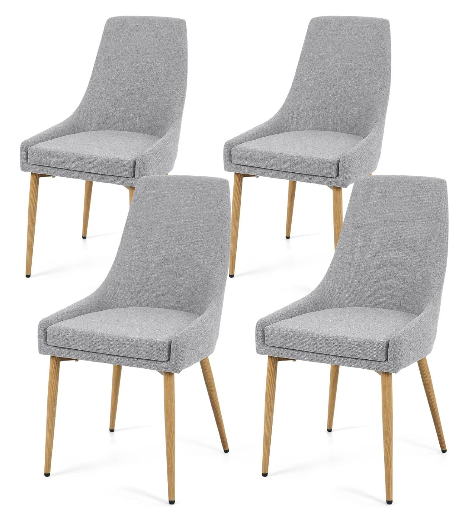 YOSITiuu Dining Chairs, Accent Living Room Chair Set of 4 Grey Linen