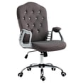 thumbnail image 1 of YOSITiuu Home Office Chair, Velvet Computer Chair, Button Tufted Desk Chair with Swivel Wheels, Adjustable Height, and Tilt Function, Dark Gray, 1 of 9