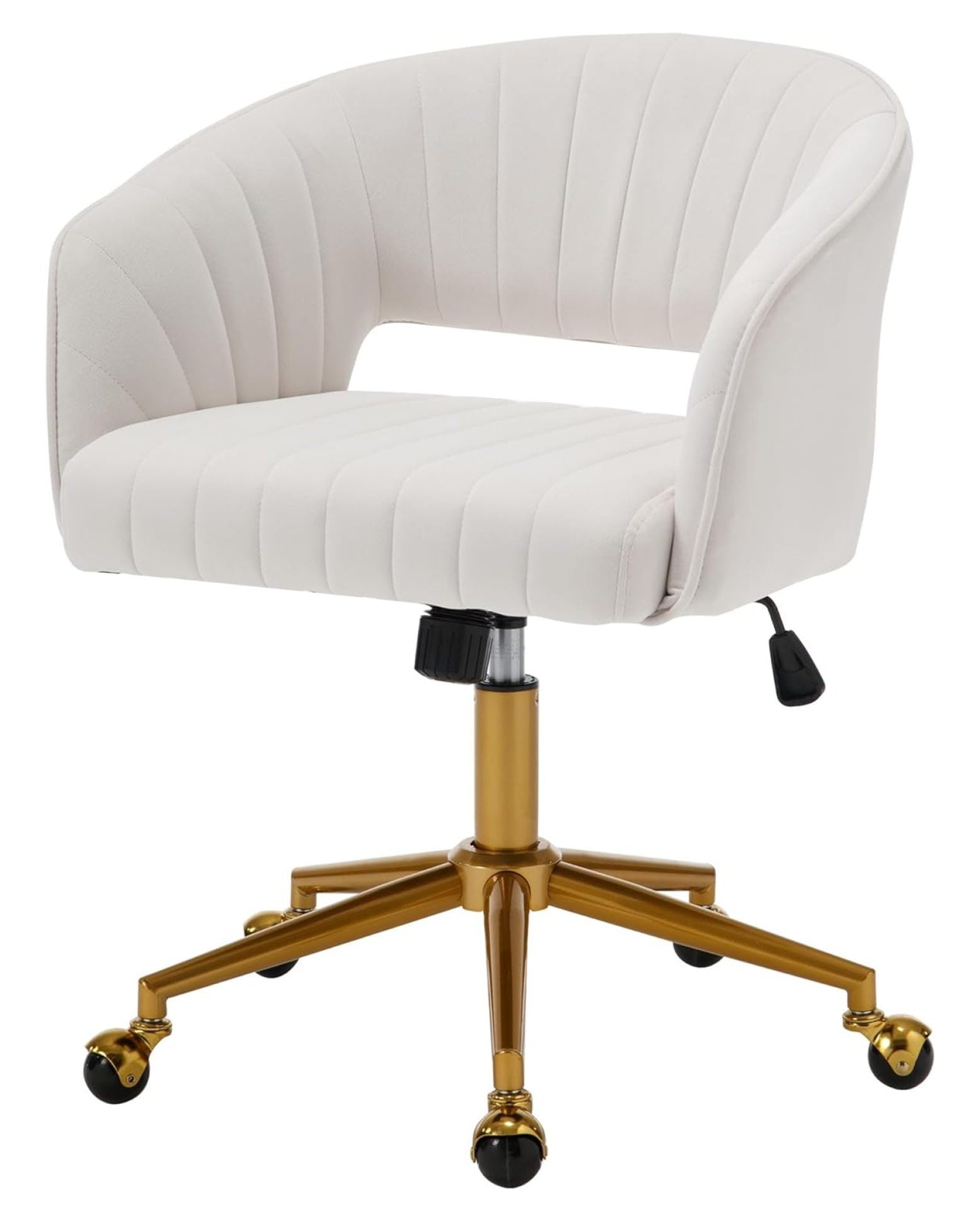 YOSITiuu Home Office Desk Chairs, Modern Velvet Rolling Chair, Height