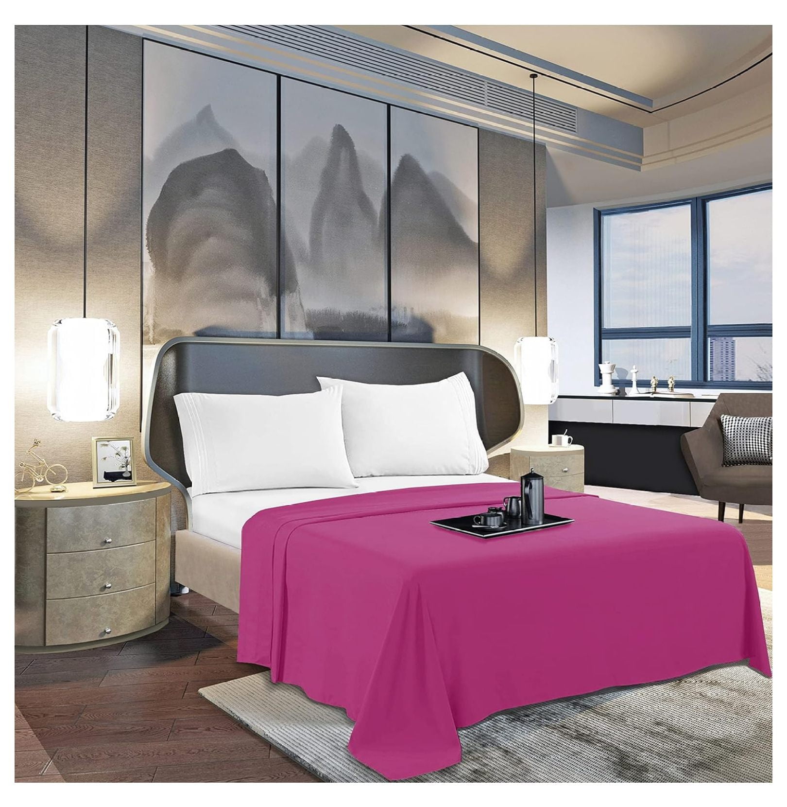 YOSITiuu King Flat Sheet Hotel Luxury 1800 Premier Cooling Bedding