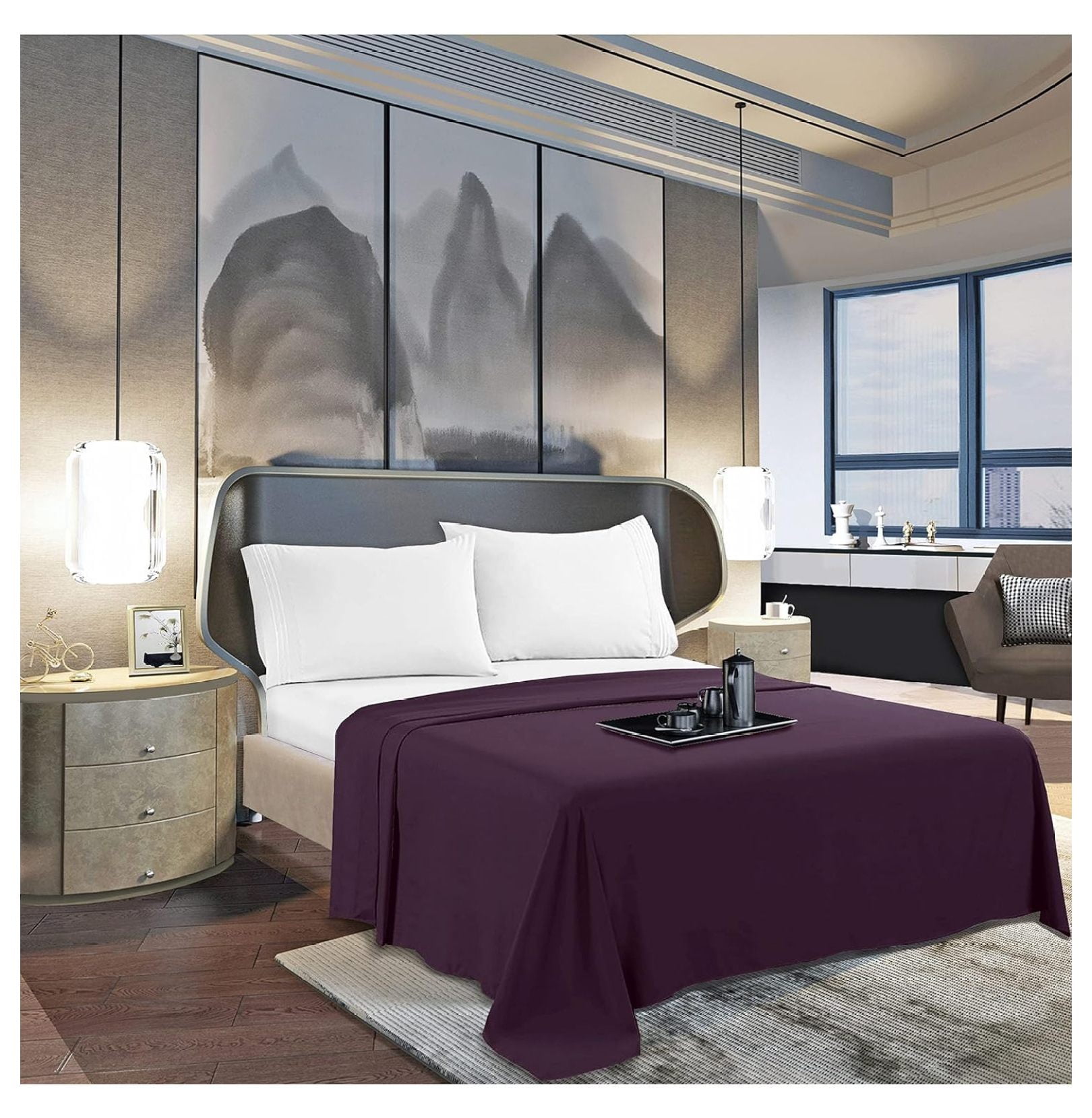 YOSITiuu King Flat Sheet Hotel Luxury 1800 Premier Cooling Bedding