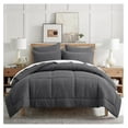 thumbnail image 1 of YOSITiuu - Mills Waffle Charcoal Comforter Set - Comforter + One Standard Pillow Case - Charcoal Waffle Weave - Comforter (68 x 88in.) and Pillow Case (26 x 20in.) - Cotton, 1 of 6