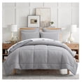 thumbnail image 1 of YOSITiuu - Mills Waffle Grey Pewter Comforter Set - Full/Queen Comforter + Two Standard Pillow Cases - Grey Pewter Waffle Weave - Comforter (90 x 94in.) and Pillow Case (26 x 20in.) - Cotton, 1 of 6