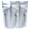 thumbnail image 1 of YOSITiuu Pack of 100 Matte/Glossy Color Stand-Up Mylar Resealable Zipper Pouches (3.9" x 5.9", Matte Silver), 1 of 5