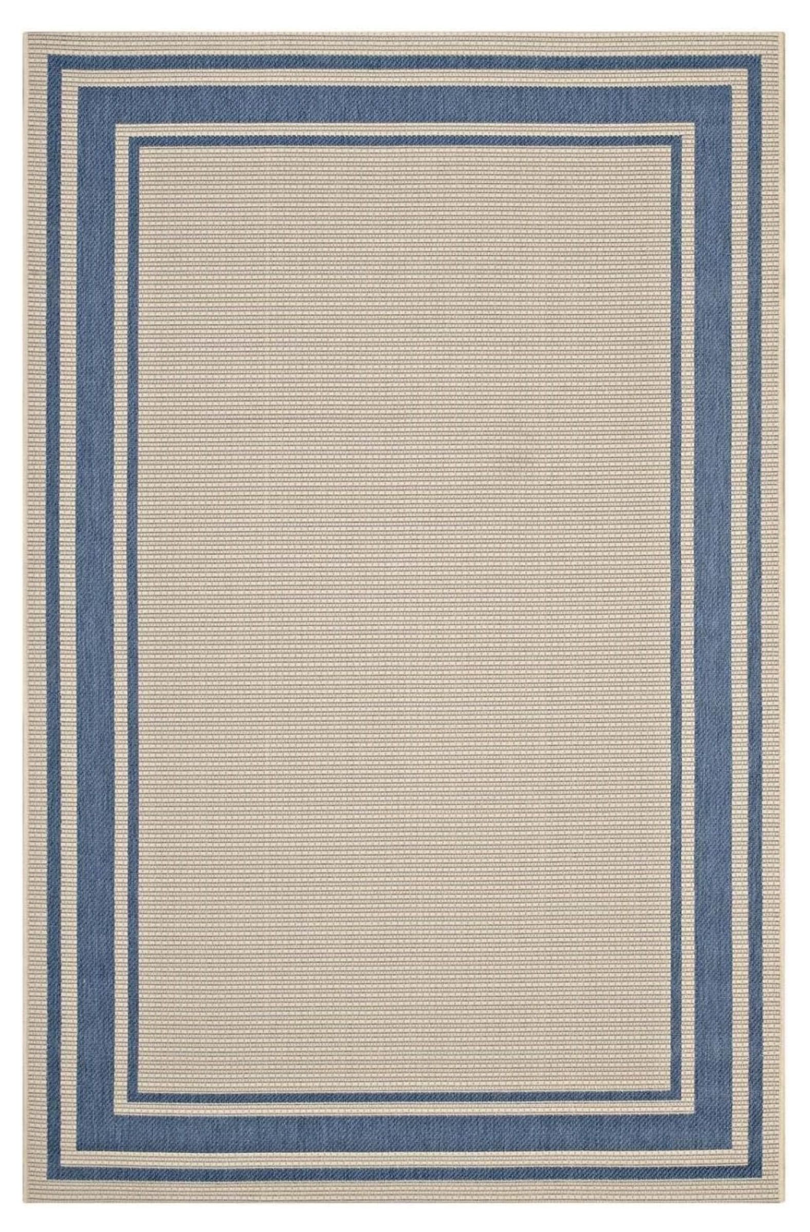 Modway Rim Blue and Beige 5'x8' Easy-Care Outdoor Area Rug