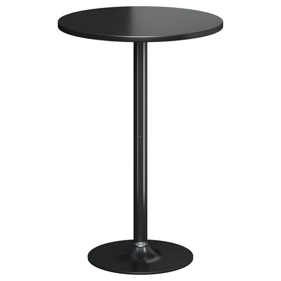 YOSITiuu Round Bistro Pub Table Modern Metal Base MDF Top Cocktail Bar Table Counter Bar Height for Pub, Dining Room, Party (Black)
