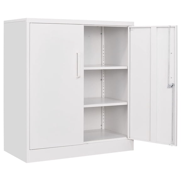 YOSITiuu Steel Storage Cabinet Office Cabinet with Shelves and 2 Doors, Metal Storage Cabinet Locking Steel Storage Cabinet,Locker Steel Counter Cabinet Locking Cabinet for Garage Home Office Pantry