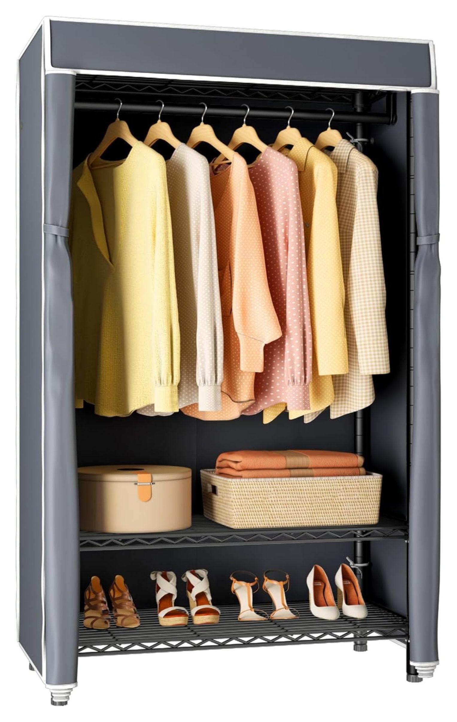 YOSITiuu V1S 3 Tiers Heavy Duty Garment Racks for Hanging Clothes ...