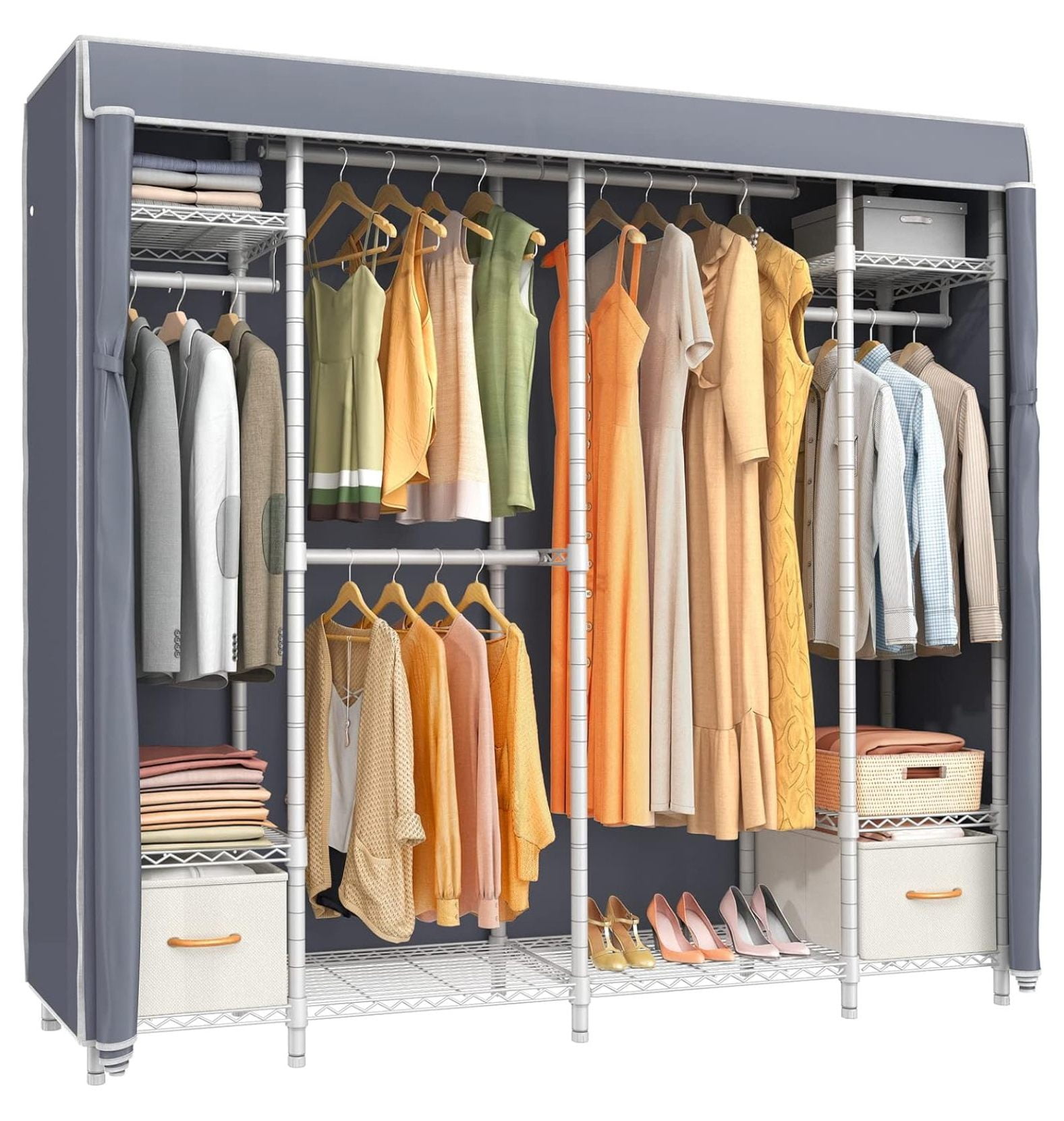 YOSITiuu V40S Large Bedroom Armoires Heavy Duty Garment Rack Clothing