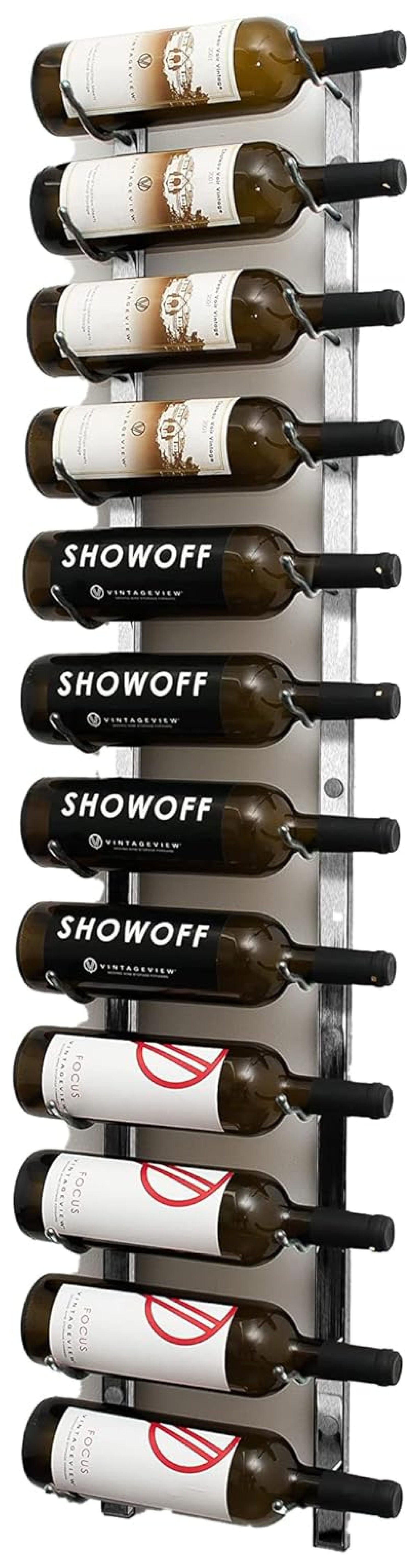 YOSITiuu W Series Pro Wine Rack 4 Metal Wall Mounted Wine Rack Modern, Label Forward Wine