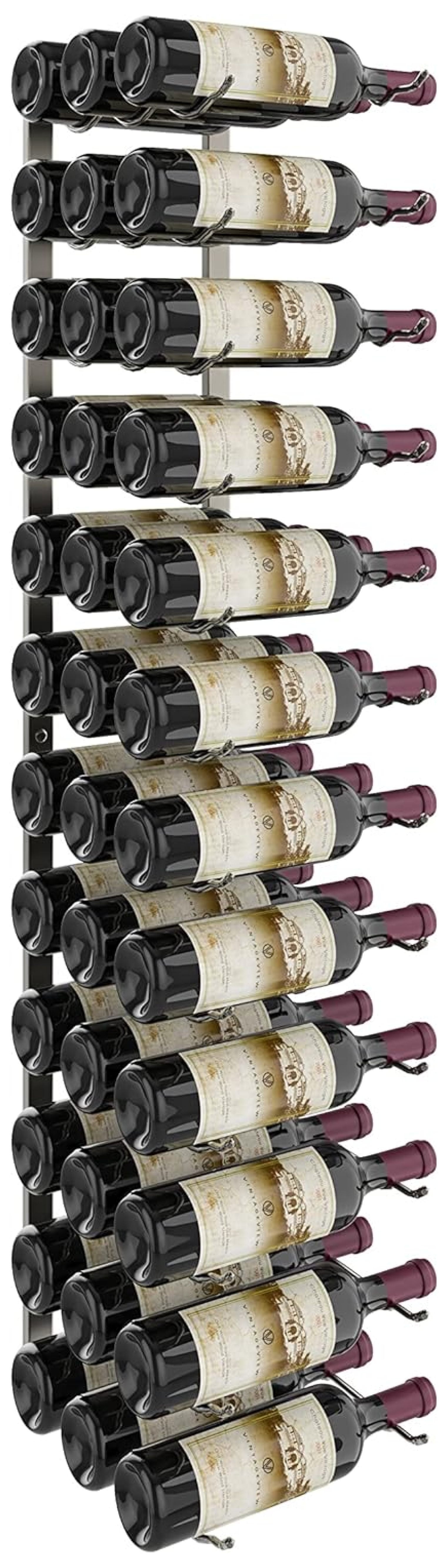 YOSITiuu W Series Pro Wine Rack 4 Metal Wall Mounted Wine Rack Modern, Label Forward Wine