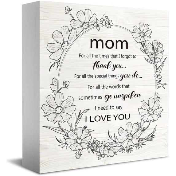 YOSOFT Mom I Need To Say I Love You Wooden Box Sign, 5x5 Inch Mom Gift ...