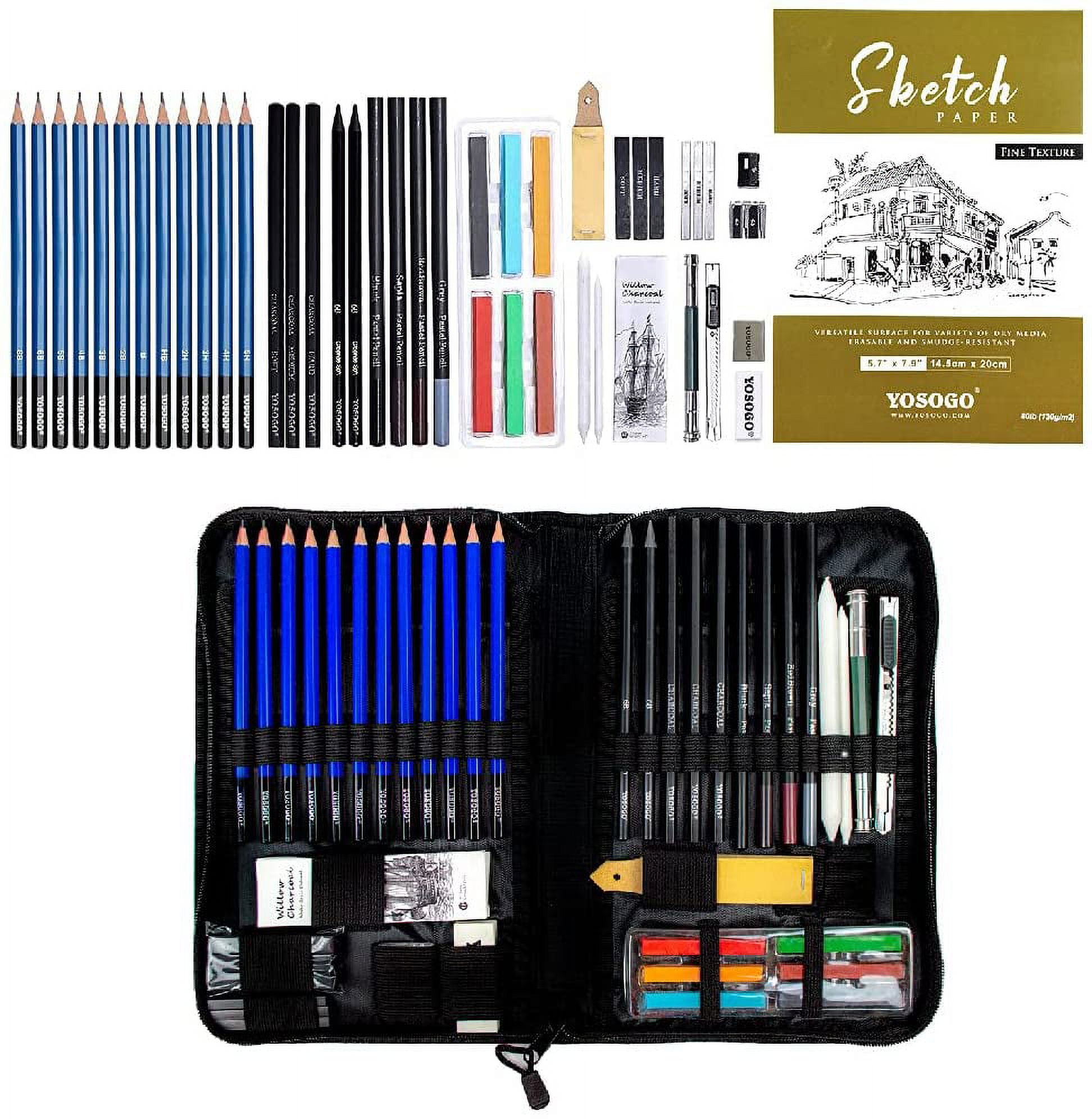 H&B Sketching Pencils Set Drawing and Sketch Kit (48-Piece)