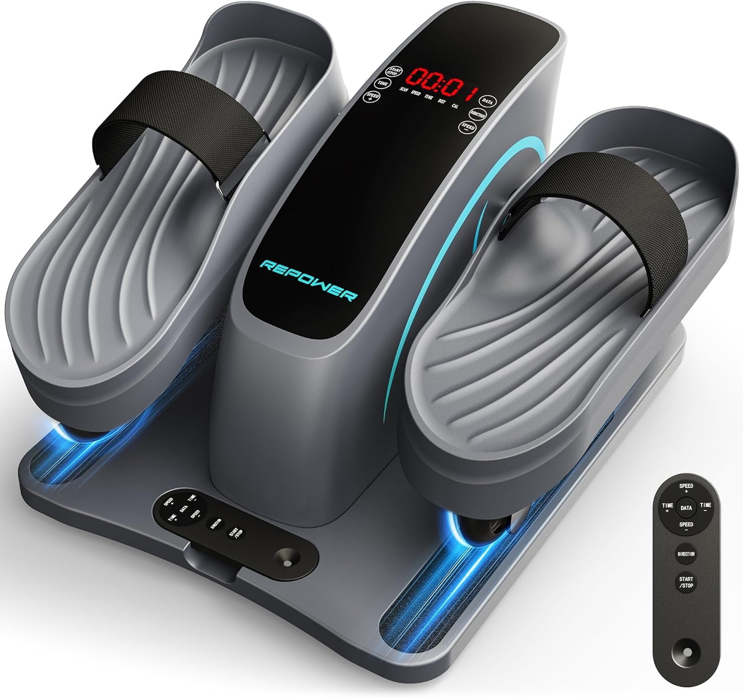 UPGO Under Desk Ellipticals Electric, Elipse Leg Exerciser for Seniors Fully Assembled, Seated Pedal Exerciser with Remote Control & Non-Slip Pedals
