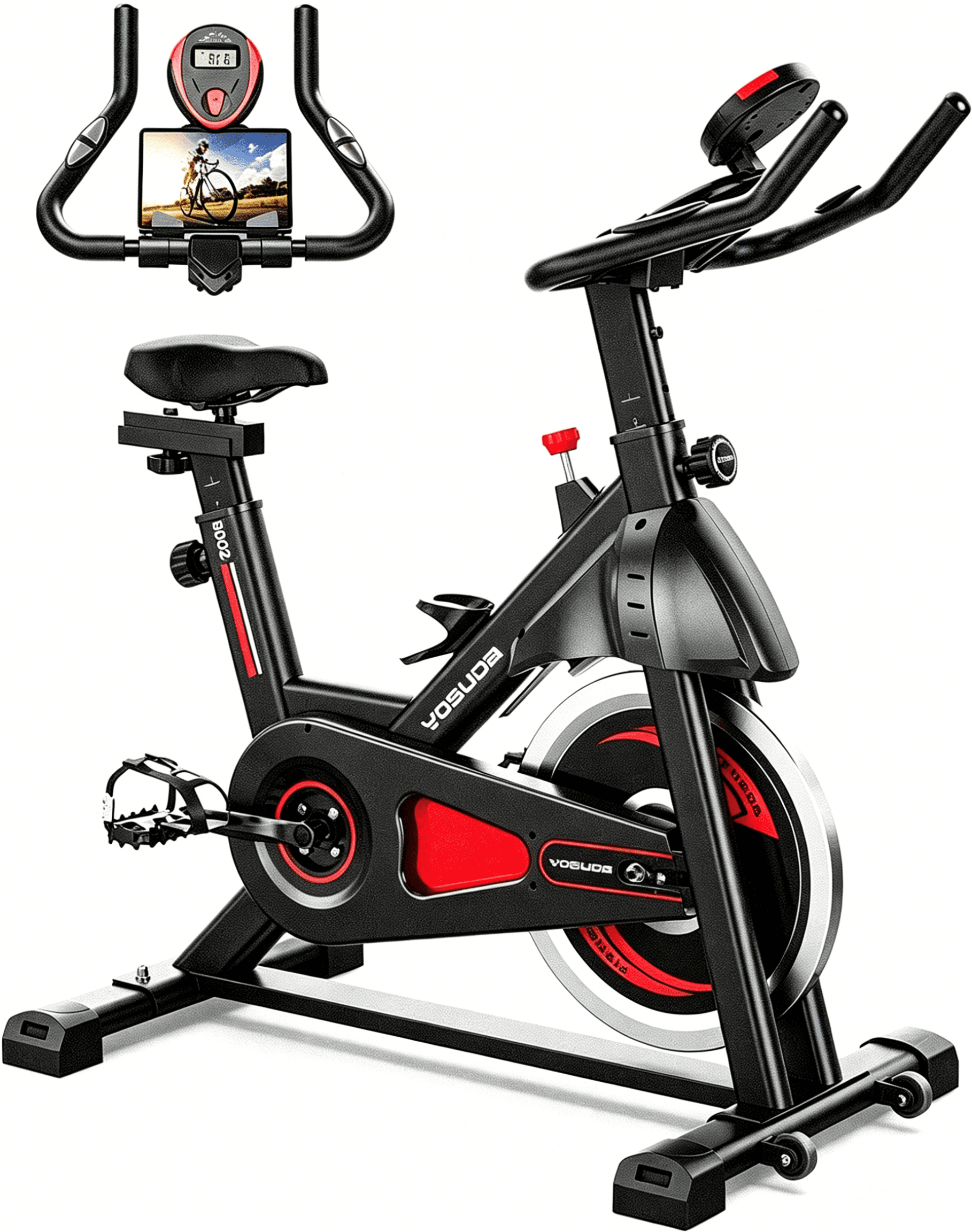 YOSUDA Exercise Bike-Stationary Indoor Cycling Bike for Home 330 Lbs Weight Capacity, Comfortable Seat Cushion and LCD Monitor