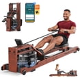 thumbnail image 1 of YOSUDA Foldable Water Rowing Machine for Home - 400LBS Capacity Rower with LCD Monitor & Bluetooth App, Solid Beech Wood, Space-Saving Design, Full-Body Workout, 1 of 11