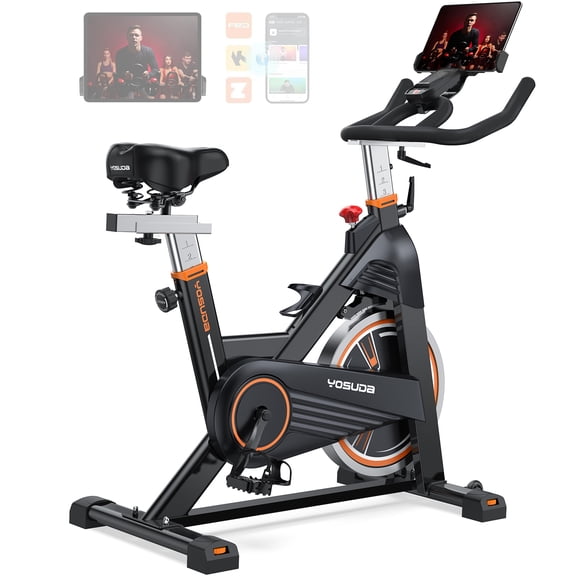 YOSUDA Pro Magnetic Stationary Exercise Bike, 350 lbs Weight Capacity Indoor Cycling Bike 40 lbs Flywheels & Adjustable Max 100 lbs Resistance, Comfortable Seat Cushion, Silent Belt Drive