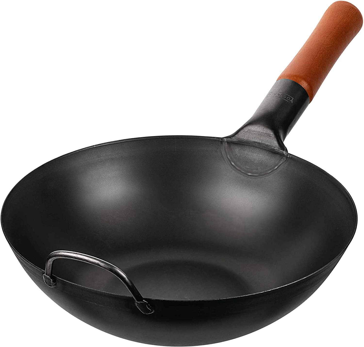 YOSUKATA Carbon Steel 11.8&amp;quot; Stir Fry Wok Pan - Pre-Seasoned Chinese Wok ...