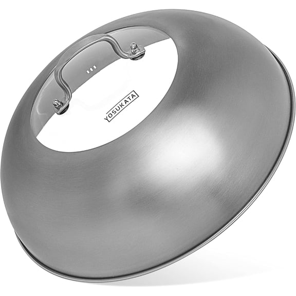 YOSUKATA 13.6" Wok Lid For 14" Wok – Stainless Steel Cover With Tempered Glass Insert & Steam Holes – Dishwasher Safe Cheese Melting Dome For Griddle