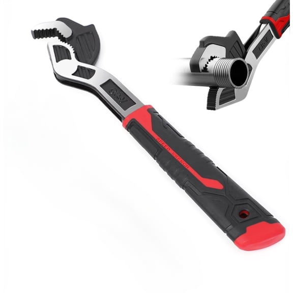 YOSUOPOC 12" Self-Locking Adjustable Wrench, Automatic Spring Wrench for Pipes & Bolts (19-43mm)