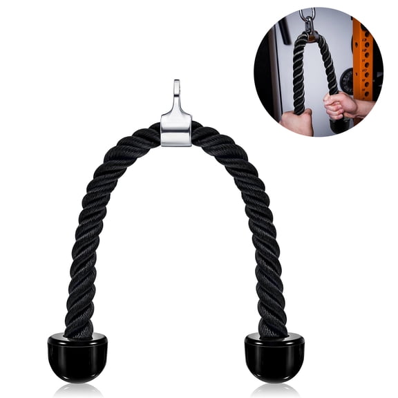 YOSUOPOC 27-Inch Tricep Rope Cable Attachment, Heavy Duty Nylon Pull Down Rope for Gym & Home Workouts
