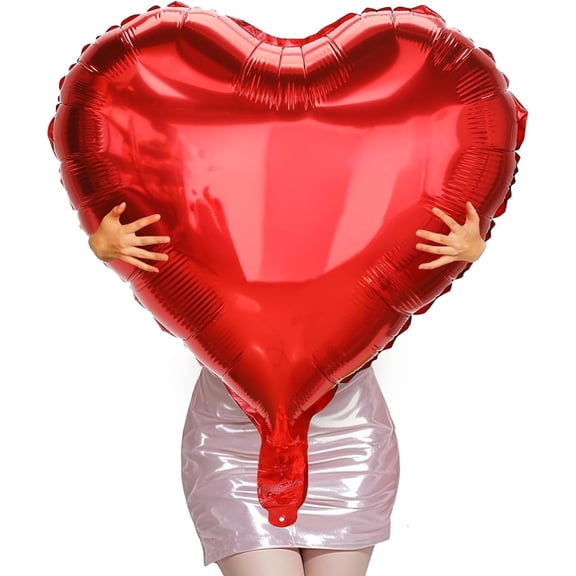 YOSUOPOC 32 Inch Heart Foil Balloons, 5 Pack Large Valentine's Day Decorations