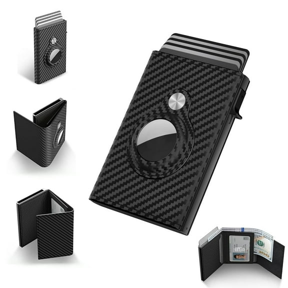 YOSUOPOC Smart Wallet for Men, Genuine Leather RFID Blocking Card Holder with Cash Slot, Slim Minimalist Front Pocket Design