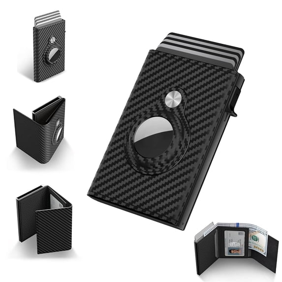 YOSUOPOC Smart Wallet for Men, Genuine Leather RFID Blocking Card Holder with Cash Slot, Slim Minimalist Front Pocket Design