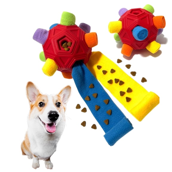 YOSUOPOC Snuffle Ball for Dogs, Natural Rubber Interactive Puzzle Toy, Treat Dispenser & Slow Feeder for Small to Large Breeds