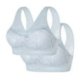 thumbnail image 1 of YOTAMI 2-Pack Bras for Women Wireless Comfort Underwear for Lounge Daily Bralette Lace Push Up Bra Size 32B, Gray, 1 of 4