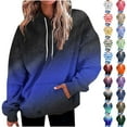 thumbnail image 1 of YOTAMI Women's Hoodies with Pocket 2025 Fall Fashion Oversized Sweatshirts for Gift Gradient Print Drawstring Trendy Casual Hooded Pullover Tops, 1 of 3