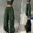 thumbnail image 1 of Yotami Cargo Pants for Women Summer Casual High Waist Pants Solid Color Loose Fit Pant with Multi Pockets Y2K Baggy Streetwear, 1 of 3