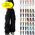 thumbnail image 1 of YOTAMI Cargo Pants for Women High Waist Casual Pants Solid Color Trousers Loose Fit Y2K Baggy Streetwear with Multi Pockets, 1 of 6