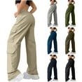 thumbnail image 1 of YOTAMI Cargo Pants for Women High Waist Casual Pants Solid Color Trousers Loose Fit Y2K Baggy Streetwear with Multi Pockets, 1 of 3