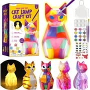 Tupukom DIY Night Light- Paint Your Own Cat Lamp- Arts & Crafts Kit School Activities Art Supplies Toys Painting Kits, Birthday Gifts for Girls Boys Aged 6+