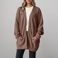 thumbnail image 1 of YOTAMI Knitted Shirt Cardigans for Women Fall Fashion Open Front Lightweight Loose Cardigan Tops with Pocket Long Sleeve Solid Color Casual Cardigan Coat Khaki XL, 1 of 5