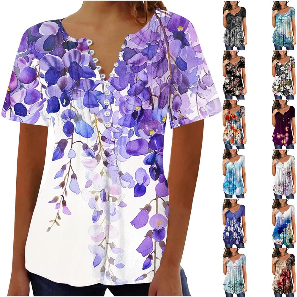 YOTAMI Plus Size Tops for Women Dressy Casual Loose Fit Blouses Summer ...
