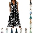thumbnail image 1 of YOTAMI Summer Dresses for Women Plus Size Beach Vacation Casual Dresses with Pocket Sleeveless Boho Floral Print Swing Midi Dress, 1 of 5