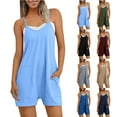 thumbnail image 1 of Yotami Womens Rompers Jumpsuits for Summer Vacation, Beach Shorts Overalls Jumpers, Athletic Sleeveless Loose Casual Jumpsuits with Pockets, 1 of 5