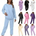thumbnail image 1 of Yotami 2-Piece Outfit Sets for Women with Pocket, Athletic Hooded Sweatsuit, Drawstring Zip-Up Hoodie and Elastic Waist Sweatpant Outfit for Outdoor, 1 of 2