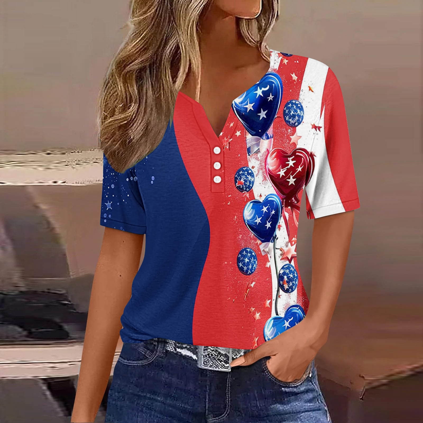 Women's Independence Day Splicing America Flag Printed Casual Dress