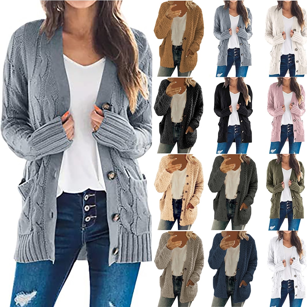 YOTAMI Women's Knit Cardigan Sweaters 2023 Winter Oversized Long Sleeve