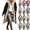 Women's Over the Knee Length Plush Overcoat, Long Fuzzy Coat, Oversized ...