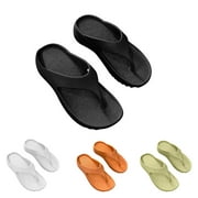 YOTAMI Women's Orthotic Flip Flops Arch Support Soft Thong Pillow Sand Sandals Shoes Black 8