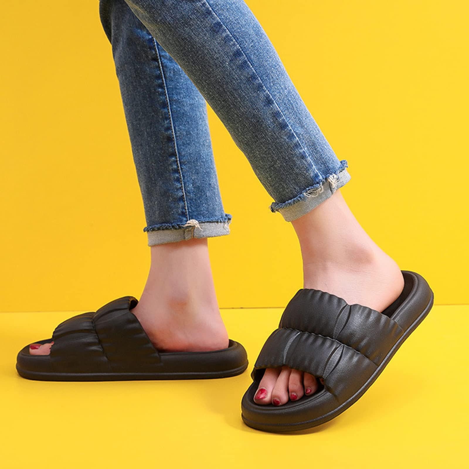 Buy 1 Pair Summer Sandals Low Top Round Toe Flat Bottom Non-Slip Widely  Used Daily Wear Footwear Summer Open Toe Beach Sandals Home Supplies-Light  Blue Online | Kogan.com. Description: Thanks to the